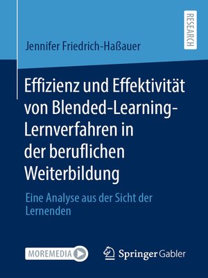 cover image of Effizienz und Effektivität von Blended-Learning-Lernverfahren in der beruflichen Weiterbildung